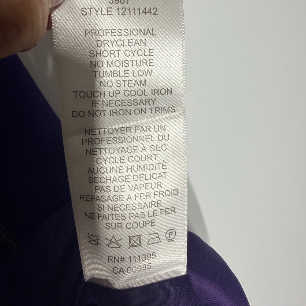 Tory Burch Petra Purple Sleeveless Sheath Dress Wool Blend Gold Hardware Size 12 - Picture 11 of 14